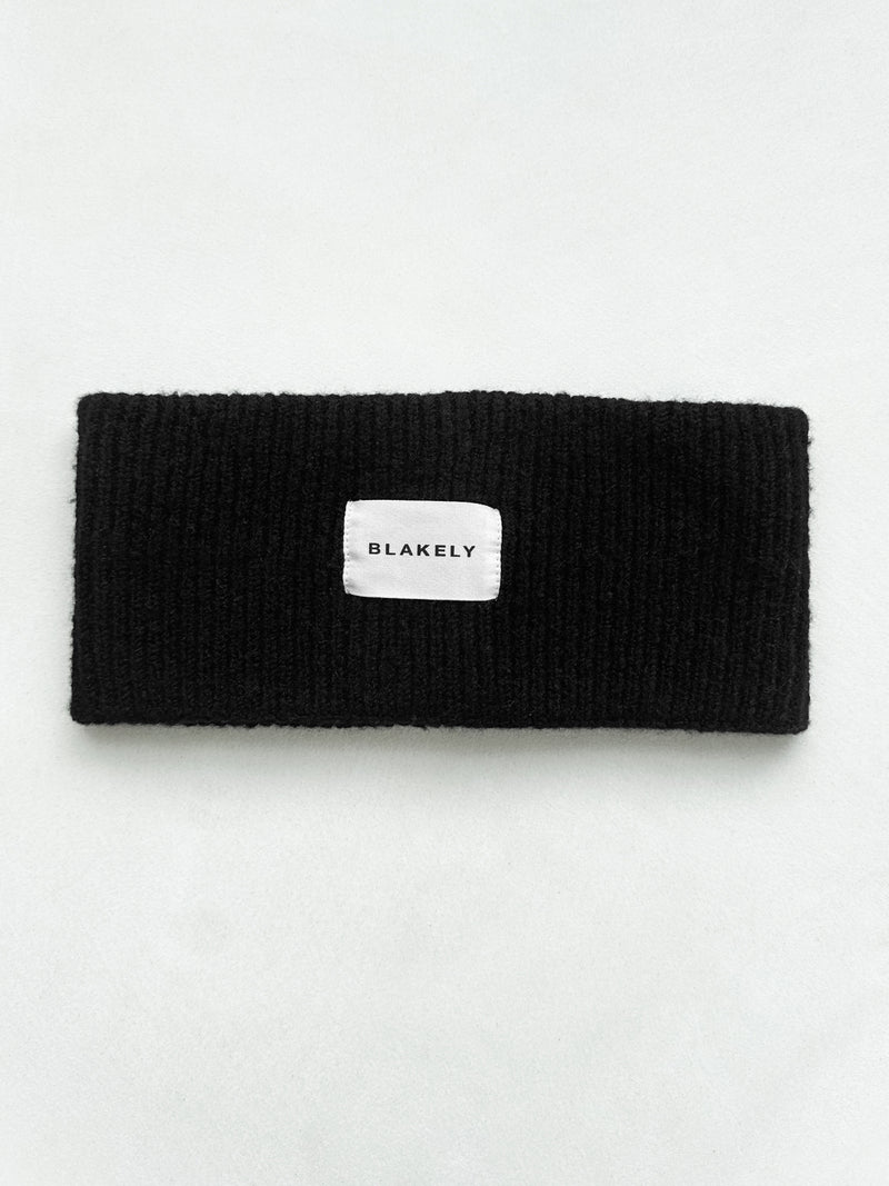 Label Knitted Headband - Black