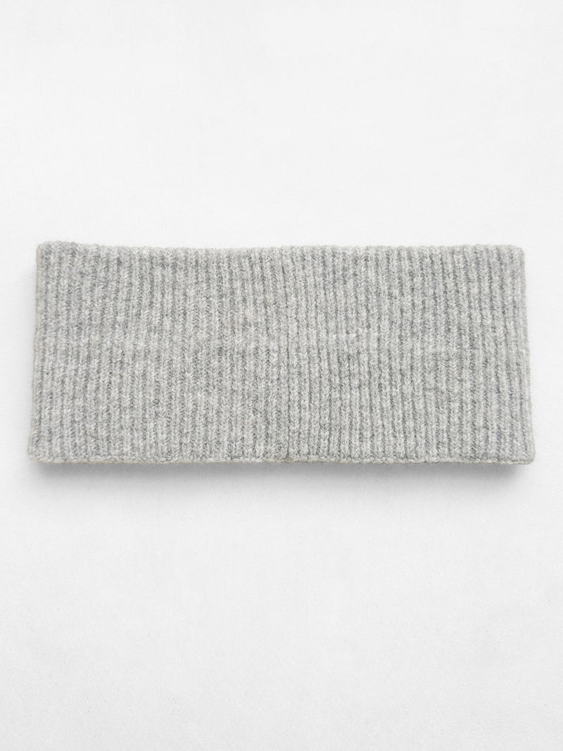 Label Knitted Headband - Marl Grey