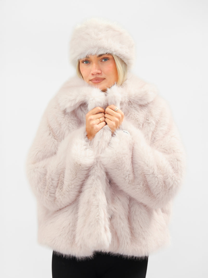 Gigi Faux Fur Headband - Ice Pink