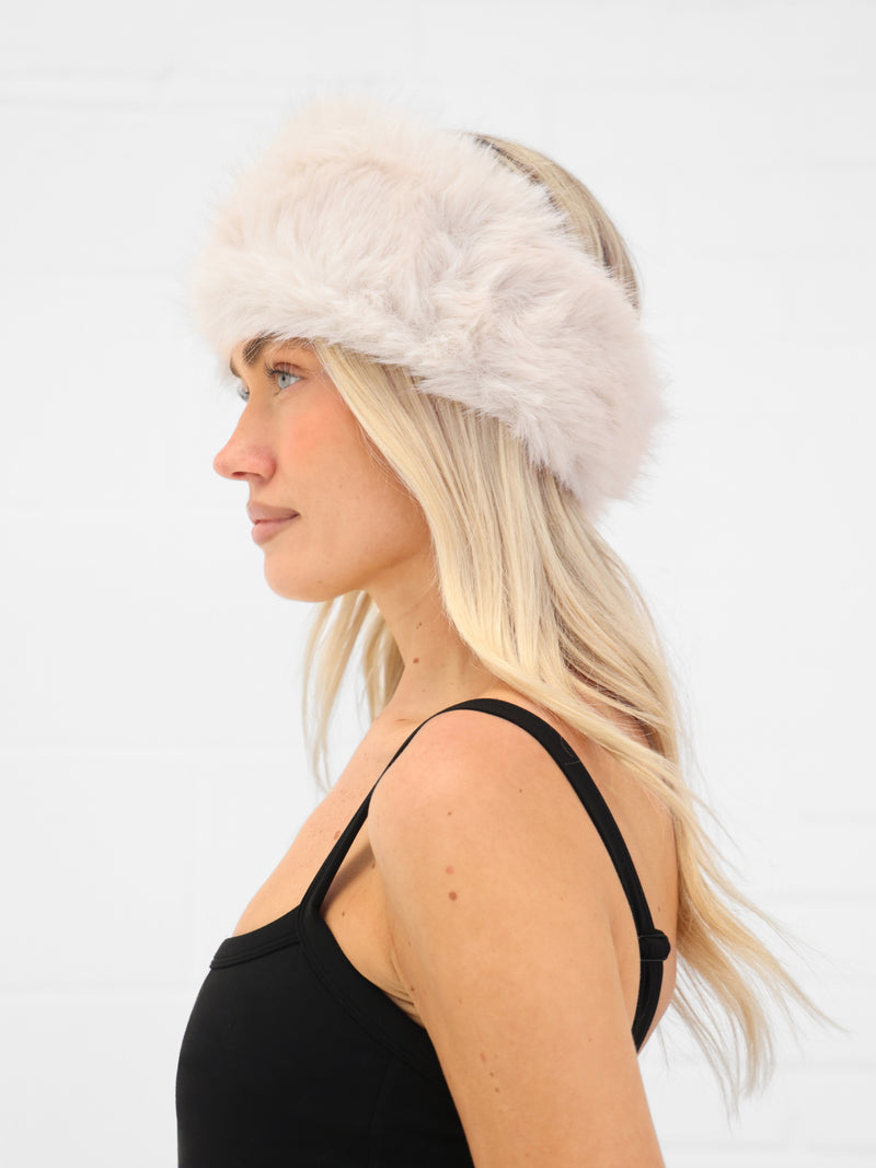 Gigi Faux Fur Headband - Ice Pink
