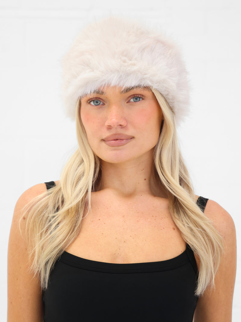 Gigi Faux Fur Headband - Ice Pink