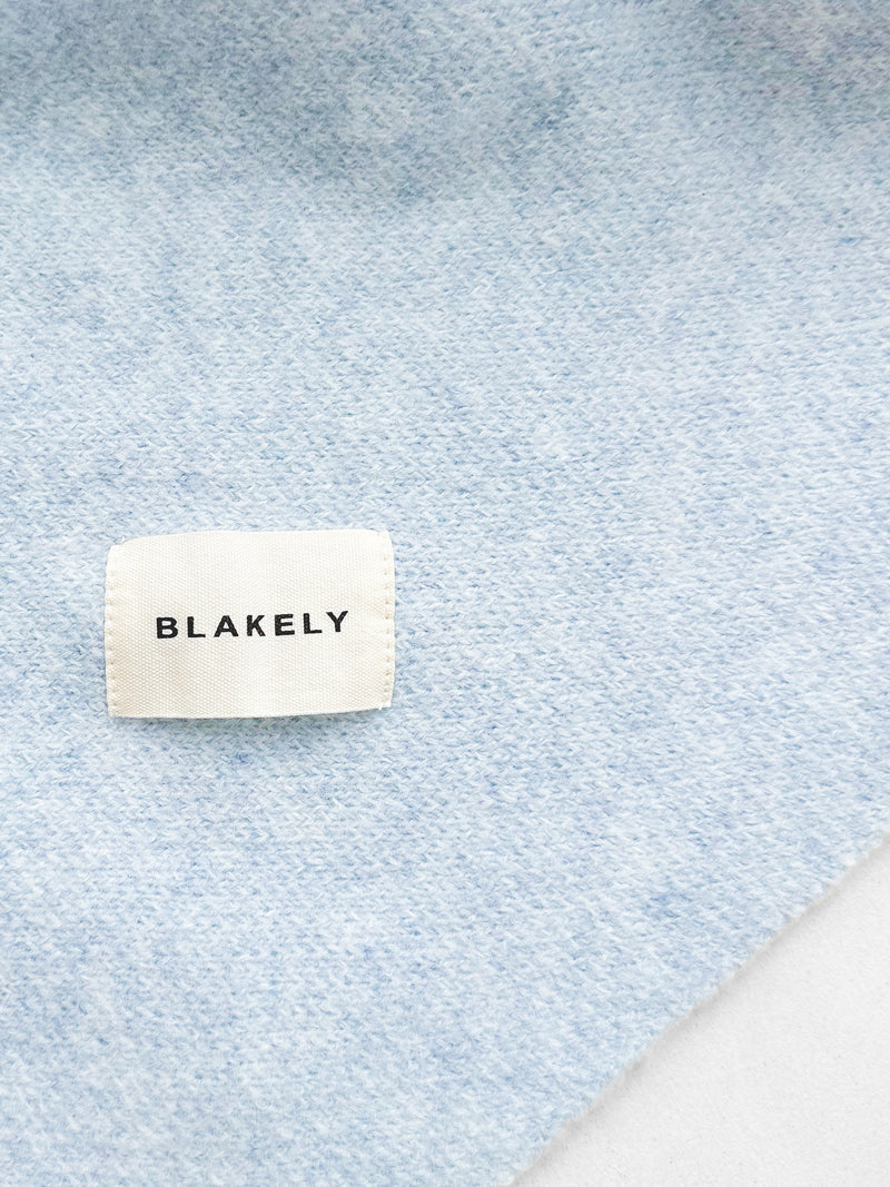 Label Knitted Triangle Scarf - Baby Blue