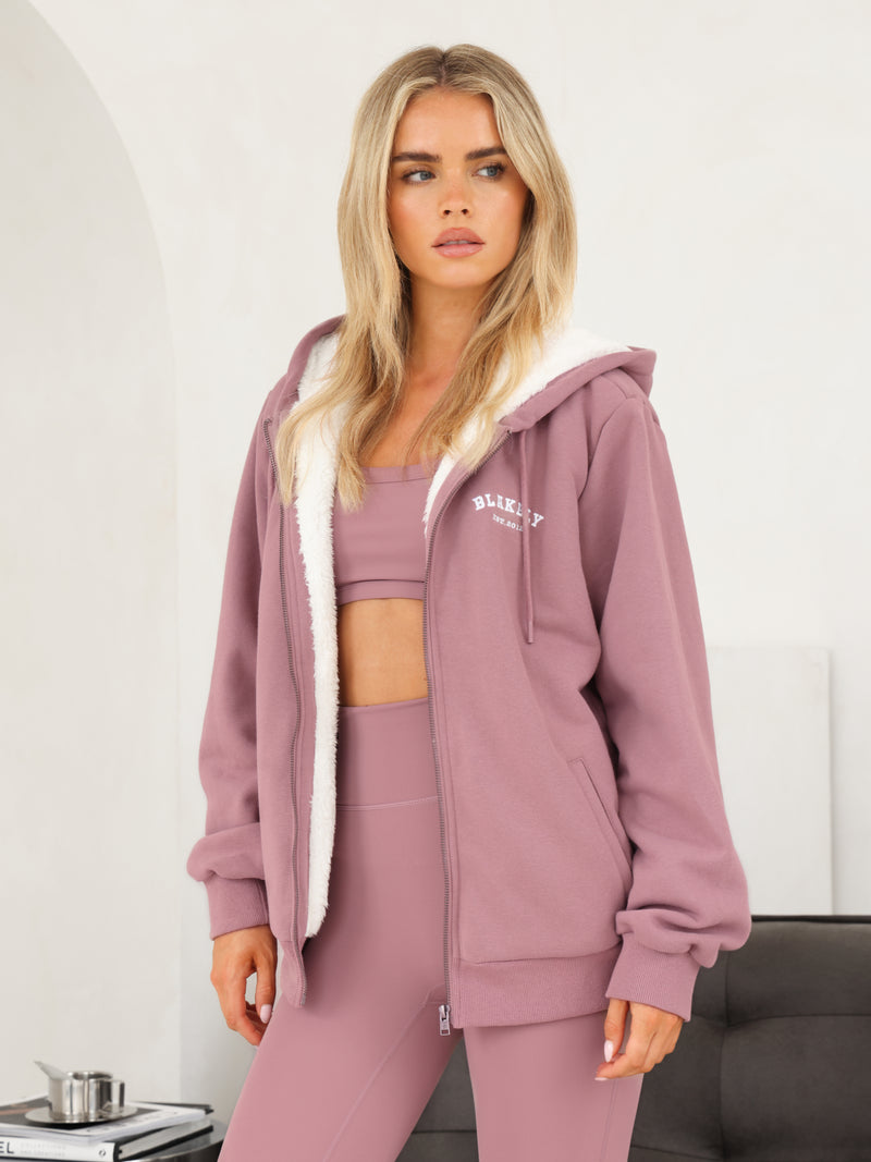 Heritage Full Zip Hoodie - Dusty Pink