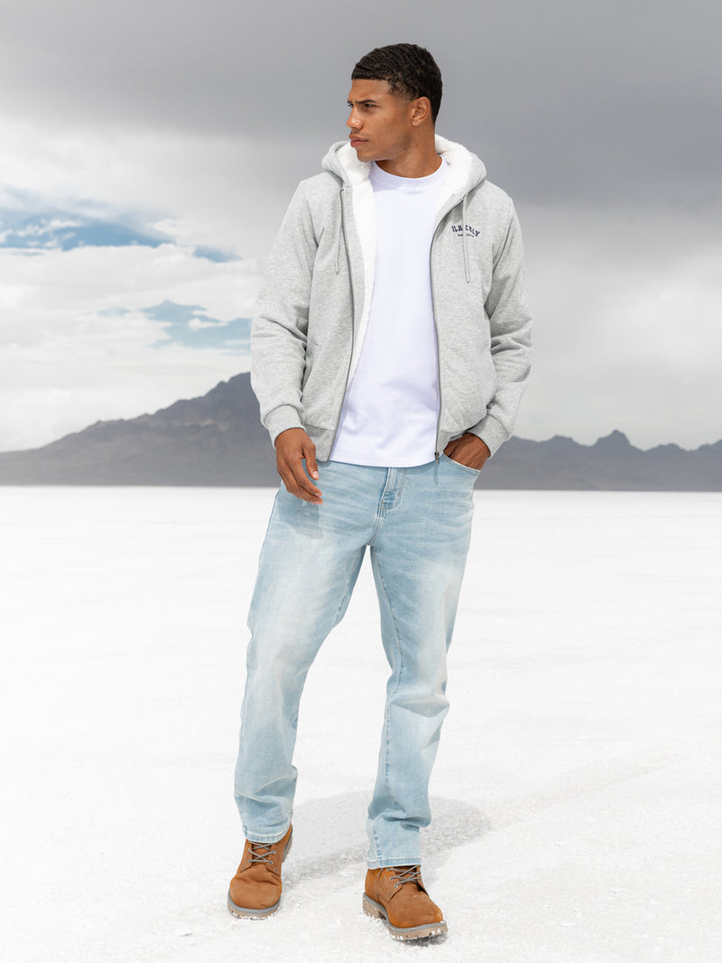 Heritage Zip Up Hoodie - Marl Grey