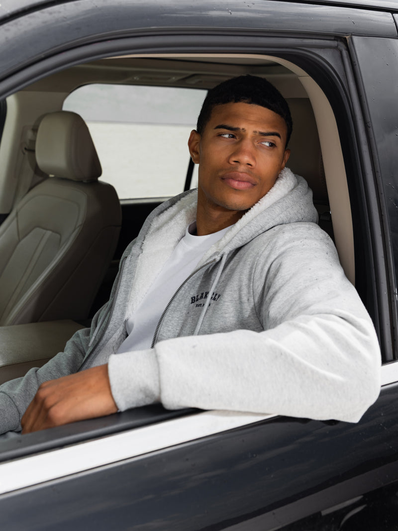 Heritage Zip Up Hoodie - Marl Grey