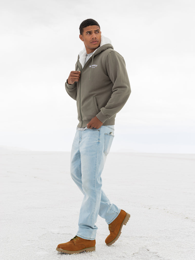 Heritage Zip Up Hoodie - Safari Green