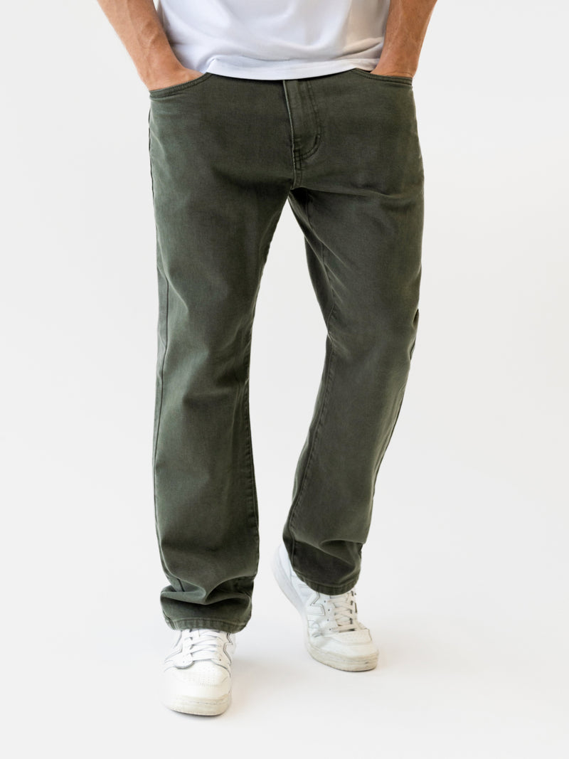 Vol.17 Straight Leg Jeans - Olive Green