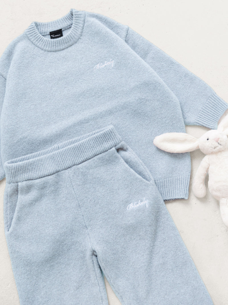 Mini Knitted Sweatpants - Baby Blue
