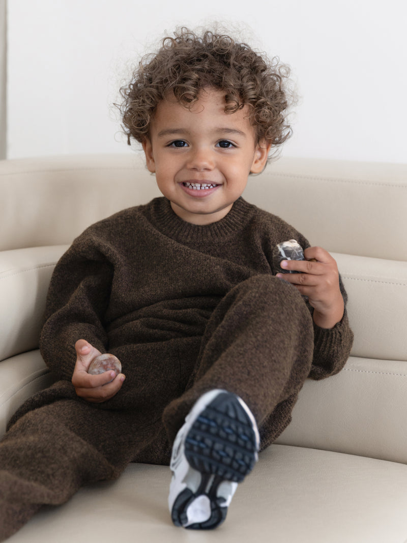 Mini Knitted Sweatpants - Chocolate Brown