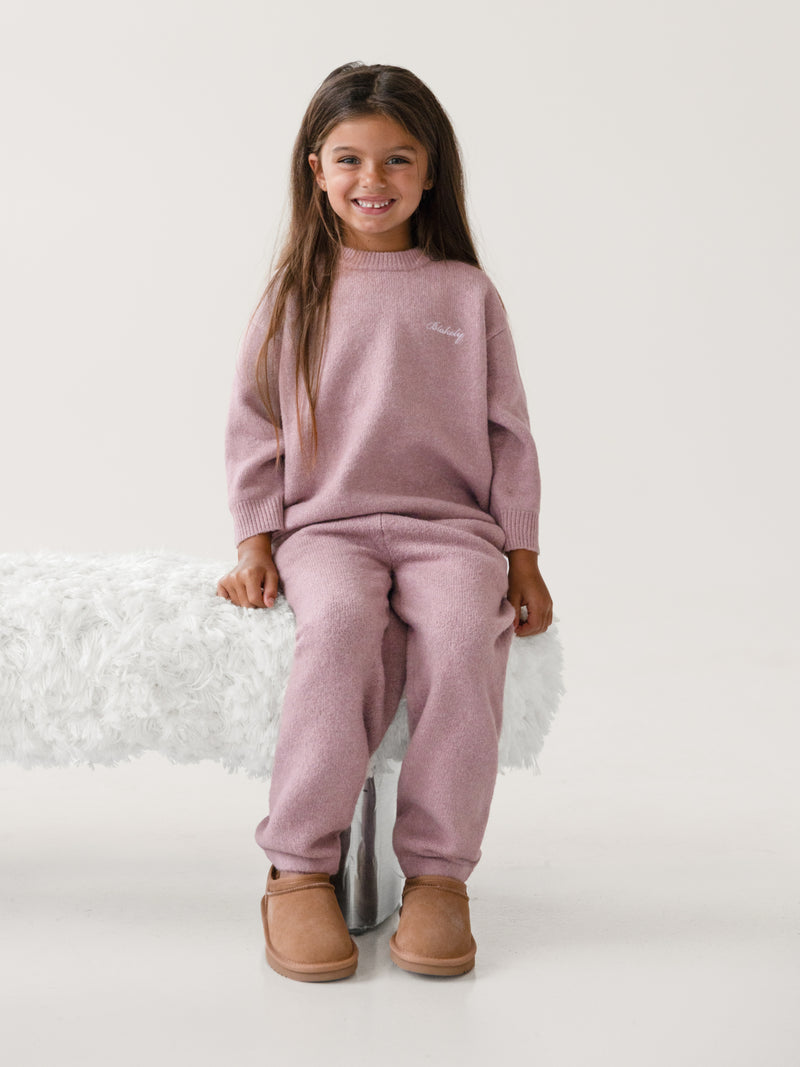 Mini Knitted Sweatpants - Dusty Pink