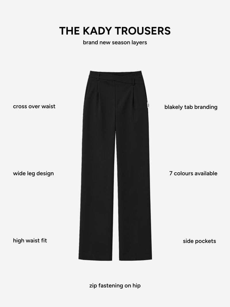 Kady Cross Over Trousers - Black