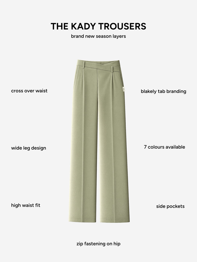 Kady Cross Over Trousers - Warm Olive