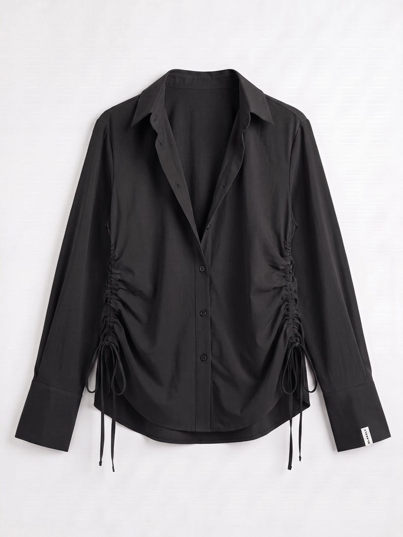 Kaia Oversized Poplin Shirt - Black