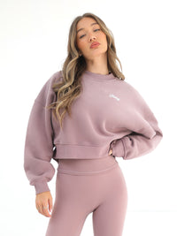 Off Duty Cropped Sweater - Dusty Pink