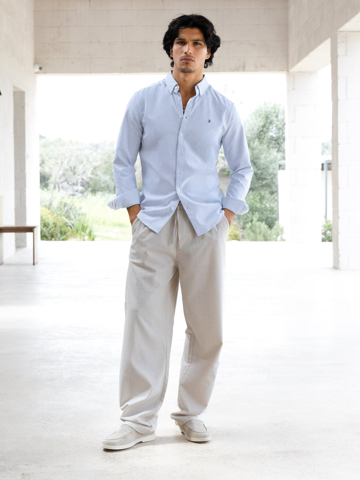 Conrad Long Sleeve Stripe Shirt - Light Blue