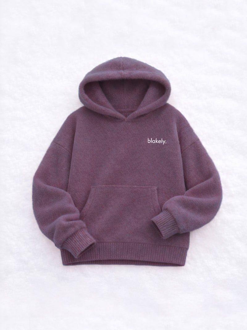 Mason Relaxed Knitted Hoodie - Plum