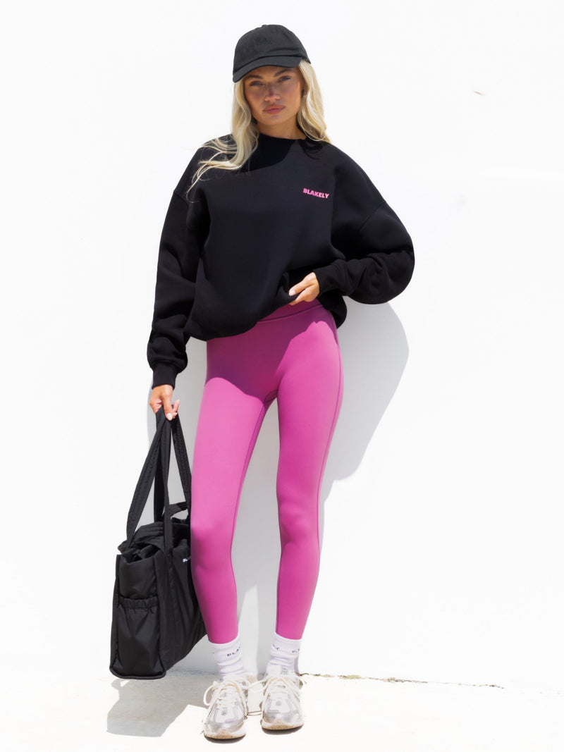 Amelie Oversized Sweater - Black & Pink