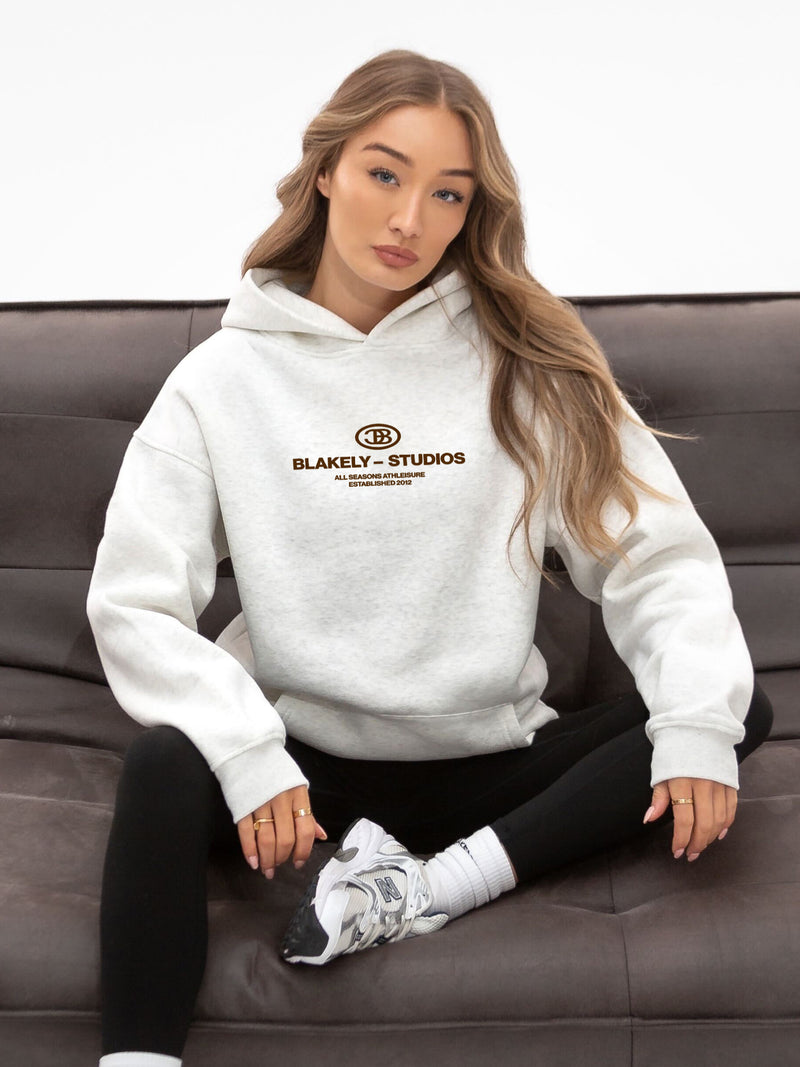 Madison Oversized Hoodie - Marl White