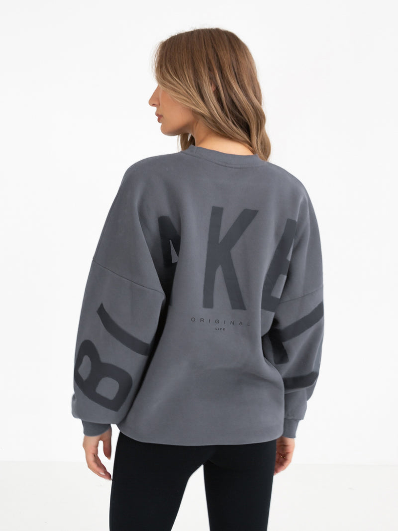 Isabel Tonal Oversized Sweater - Charcoal