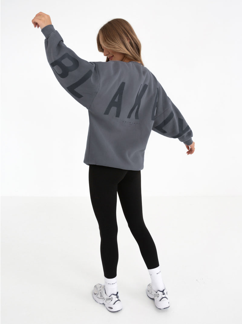 Isabel Tonal Oversized Sweater - Charcoal