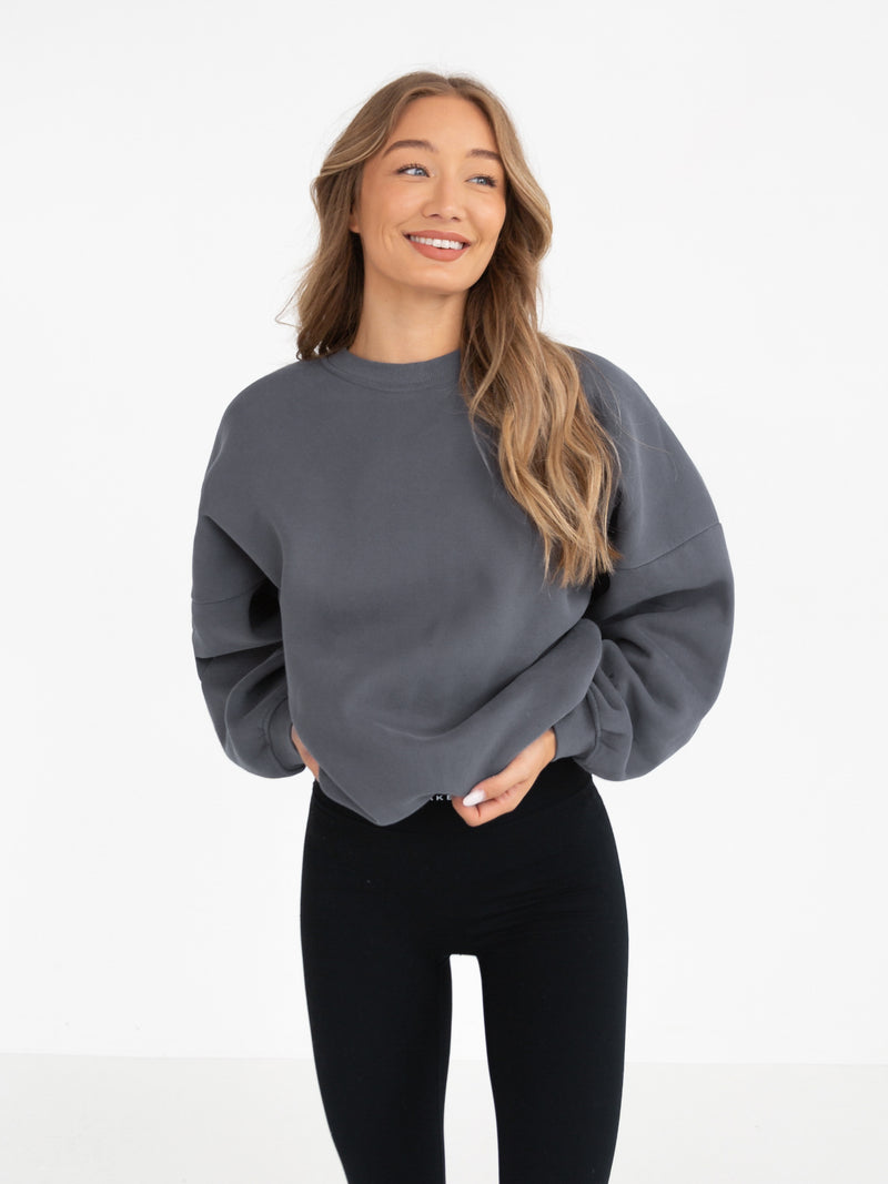 Isabel Tonal Oversized Sweater - Charcoal