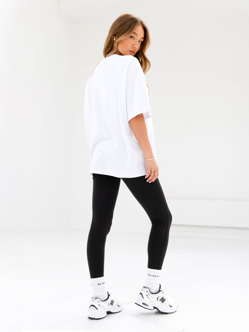 Melrose Ultra Oversized T-Shirt - White & Cherry Red