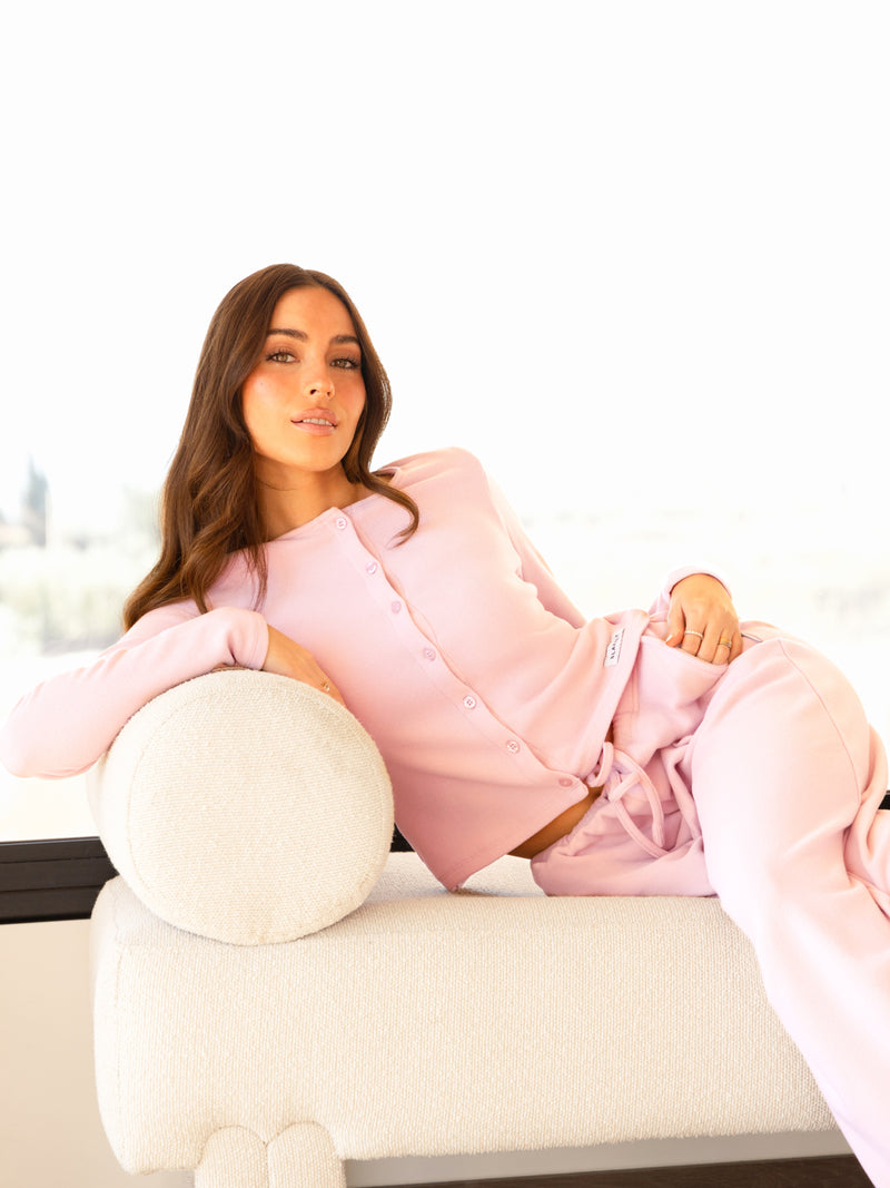 Ebony Wide Leg Trousers - Soft Rose