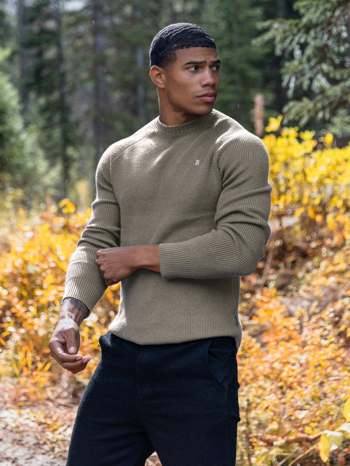 Olton Anchor Knit Sweater - Safari Green