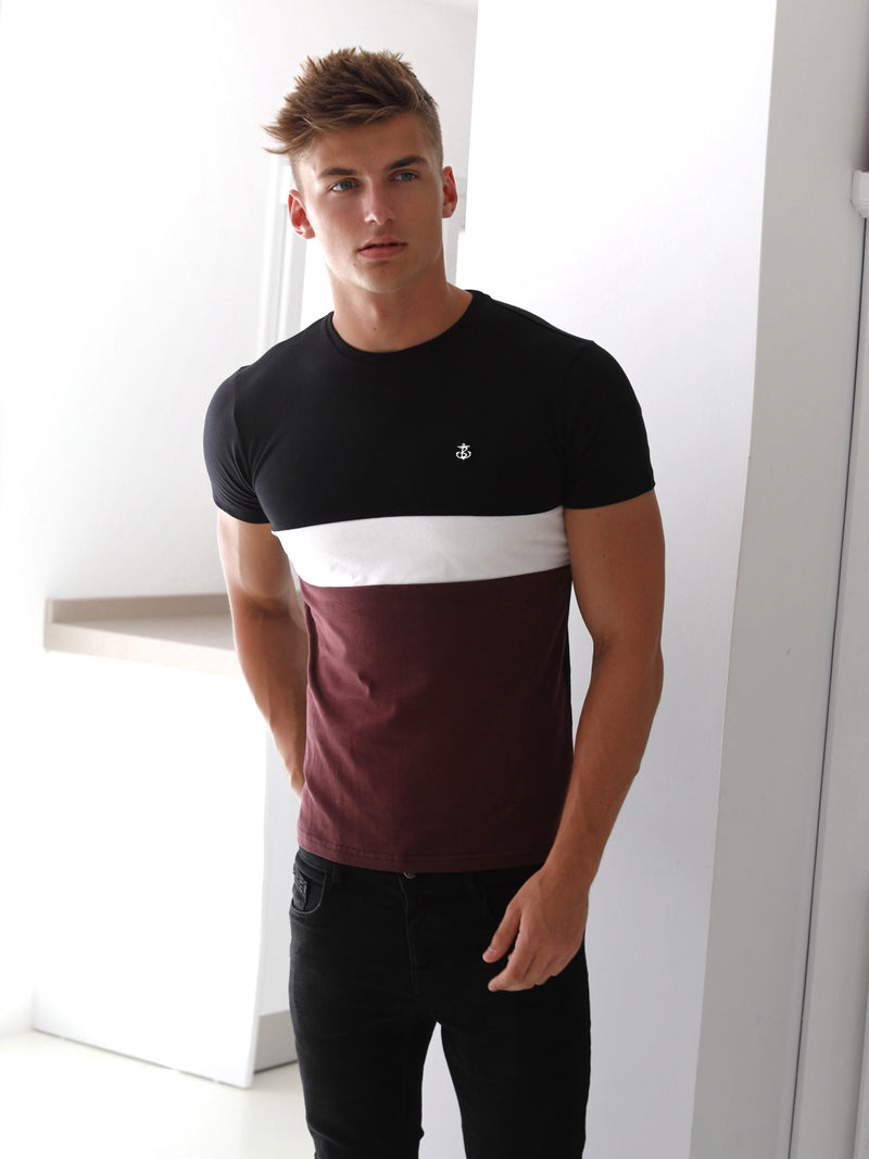 Sioux T-Shirt - Navy, White & Burgundy
