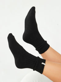 Label Knitted Socks - Black