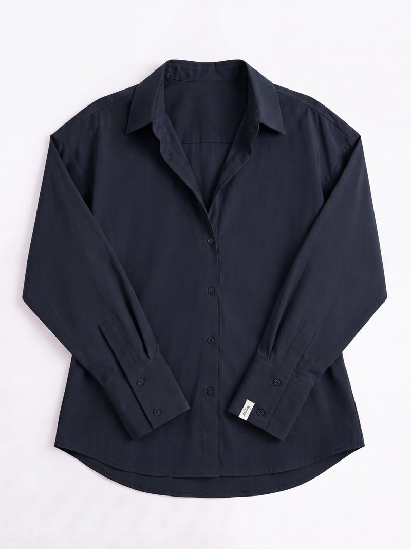 Sabrina Oversized Shirt - Soft Navy