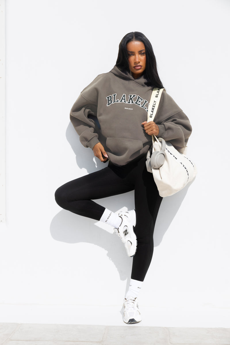 Varsity Oversized Hoodie - Safari Green