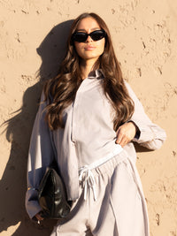Sabrina Oversized Shirt - Pebble