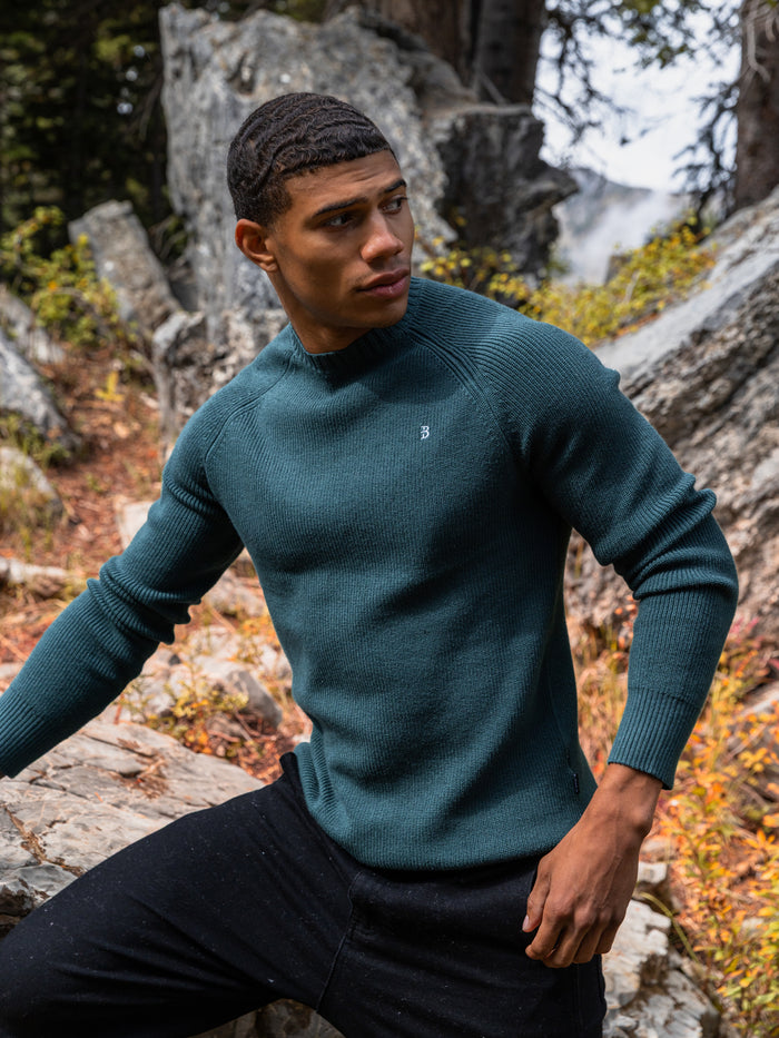 Olton Anchor Knit Sweater - Teal Green