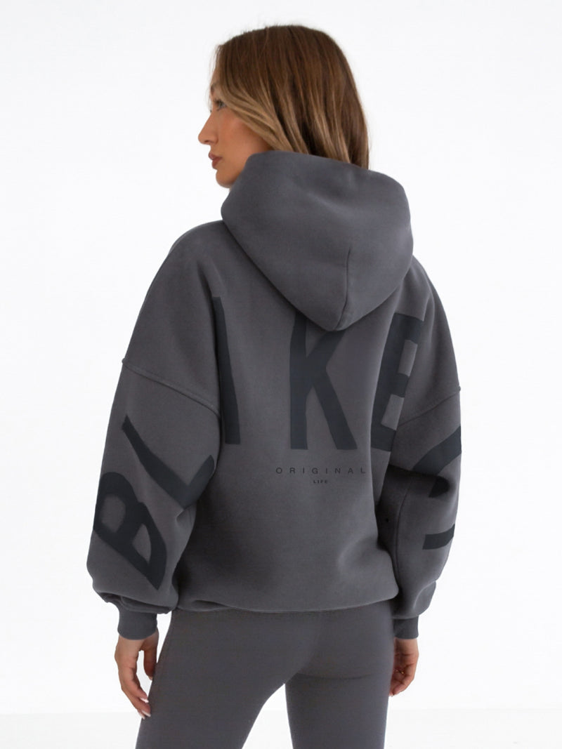 Tonal Isabel Oversized Hoodie - Charcoal