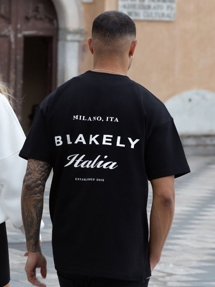 Italia Relaxed T-Shirt - Black