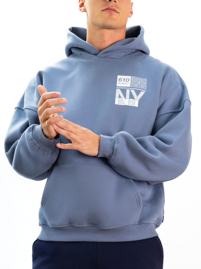 Brooklyn 610 Relaxed Hoodie - Mid Blue