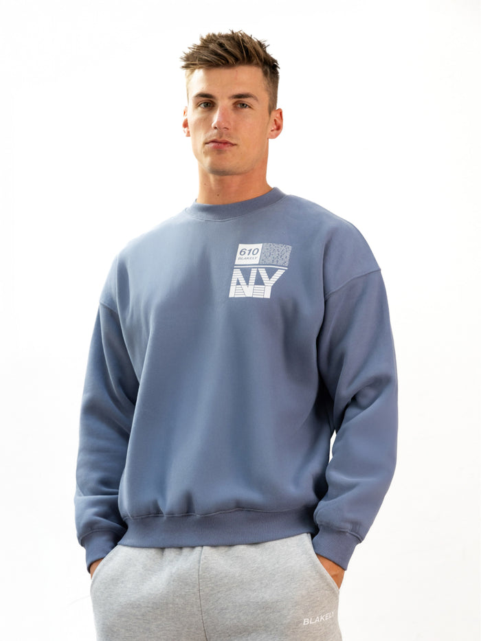 Brooklyn 610 Relaxed Sweater - Mid Blue