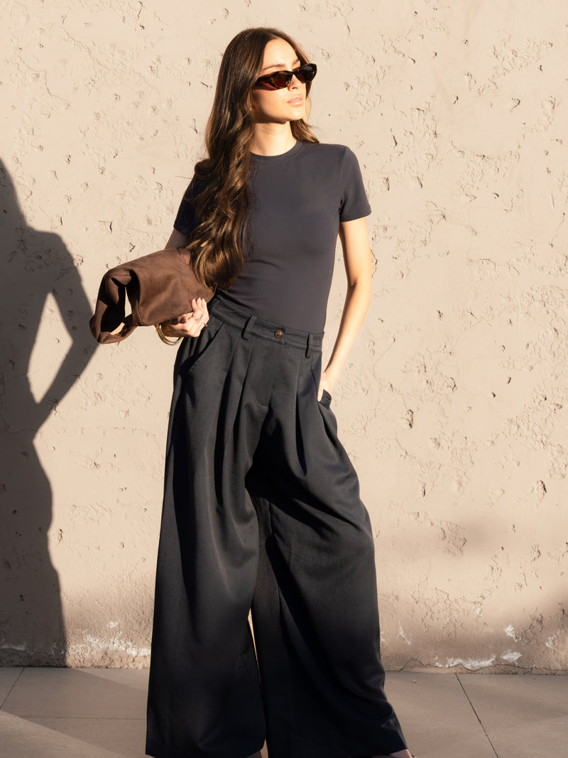 Ali Pleated Trousers - Black