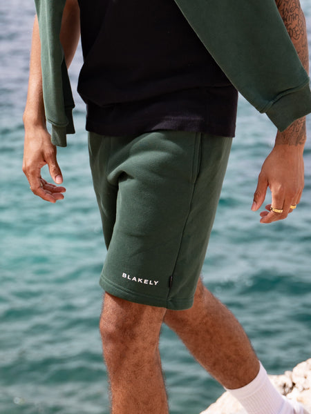 Riviera Initial Jogger Shorts - Dark Green
