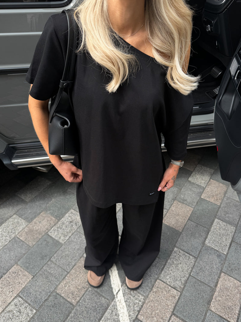 Cleo Wide Leg Trousers - Black