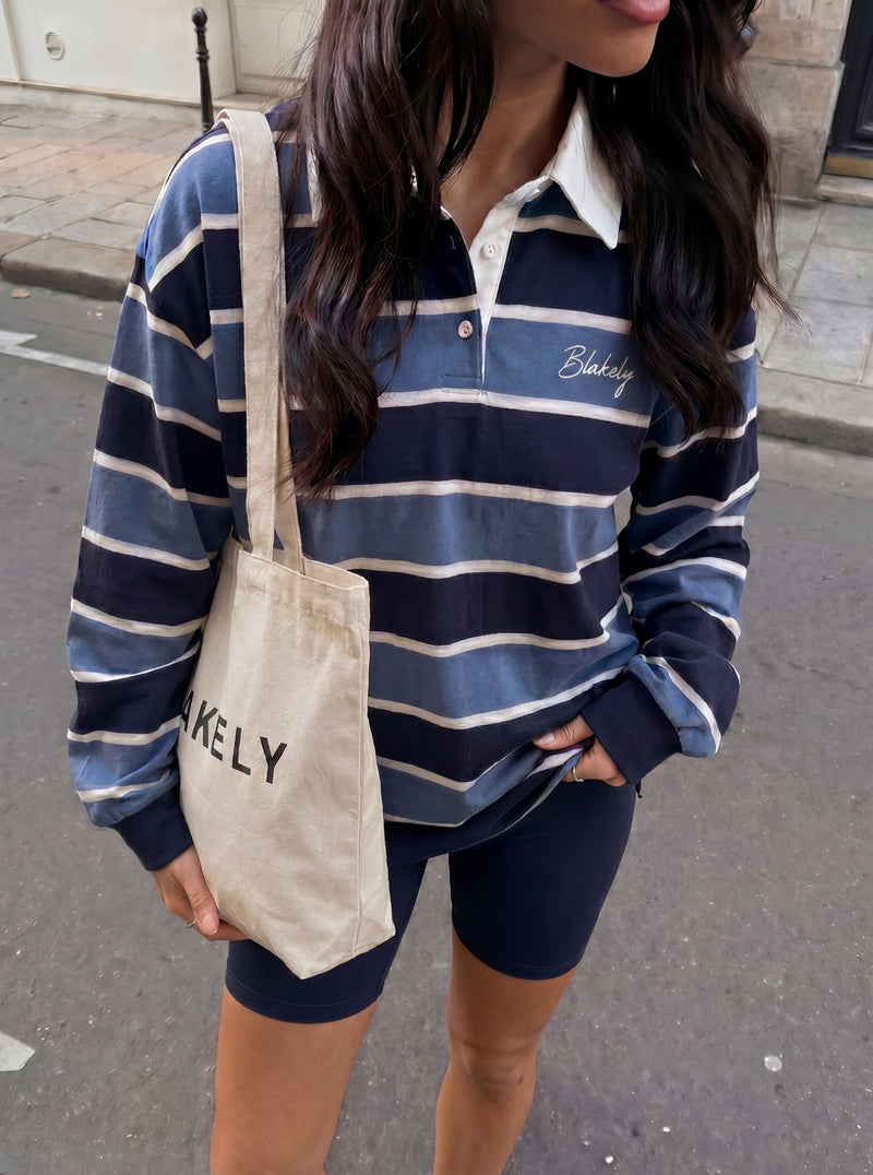 Skye Stripe Rugby Shirt - Blue Mix