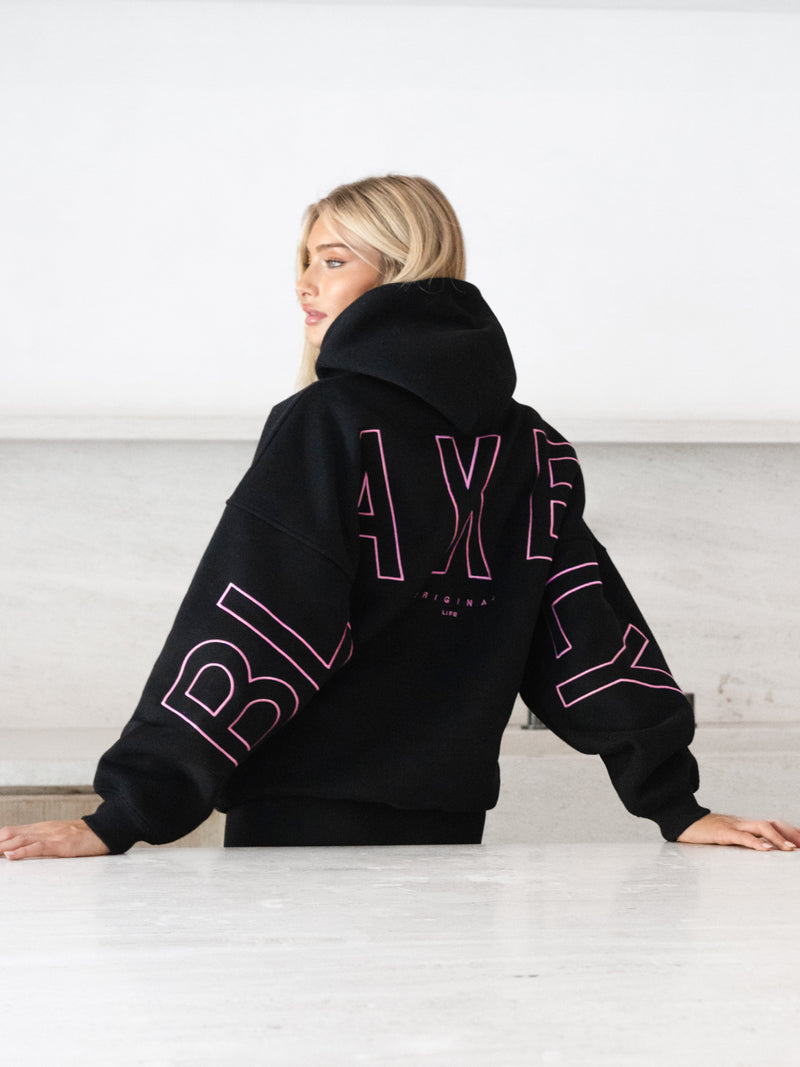 Embroidered Isabel Oversized Hoodie - Ultra Pink