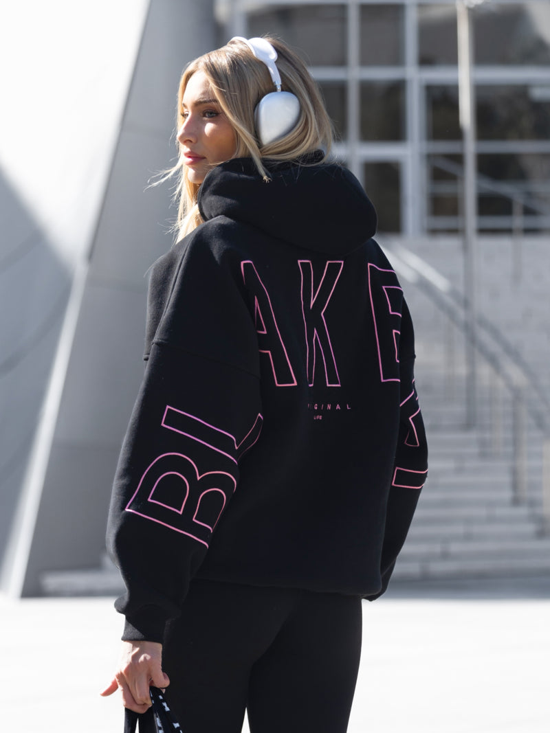 Embroidered Isabel Oversized Hoodie - Ultra Pink