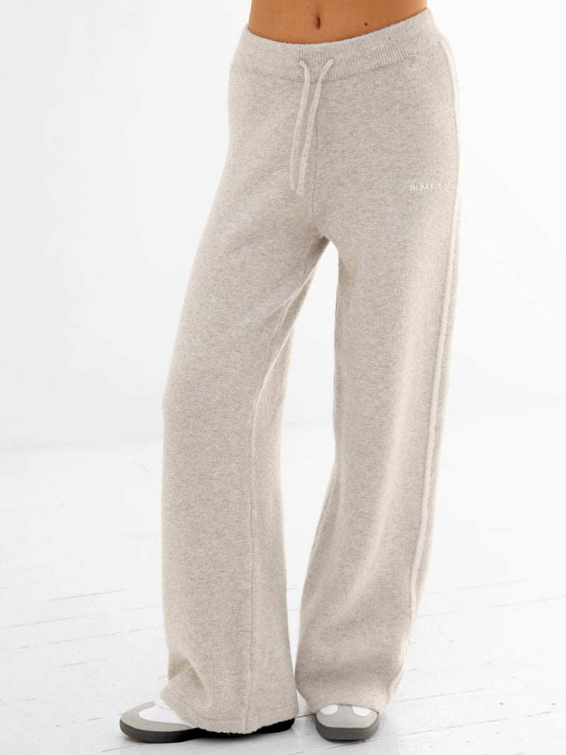 Naya Striped Knitted Trousers - Toasted Taupe