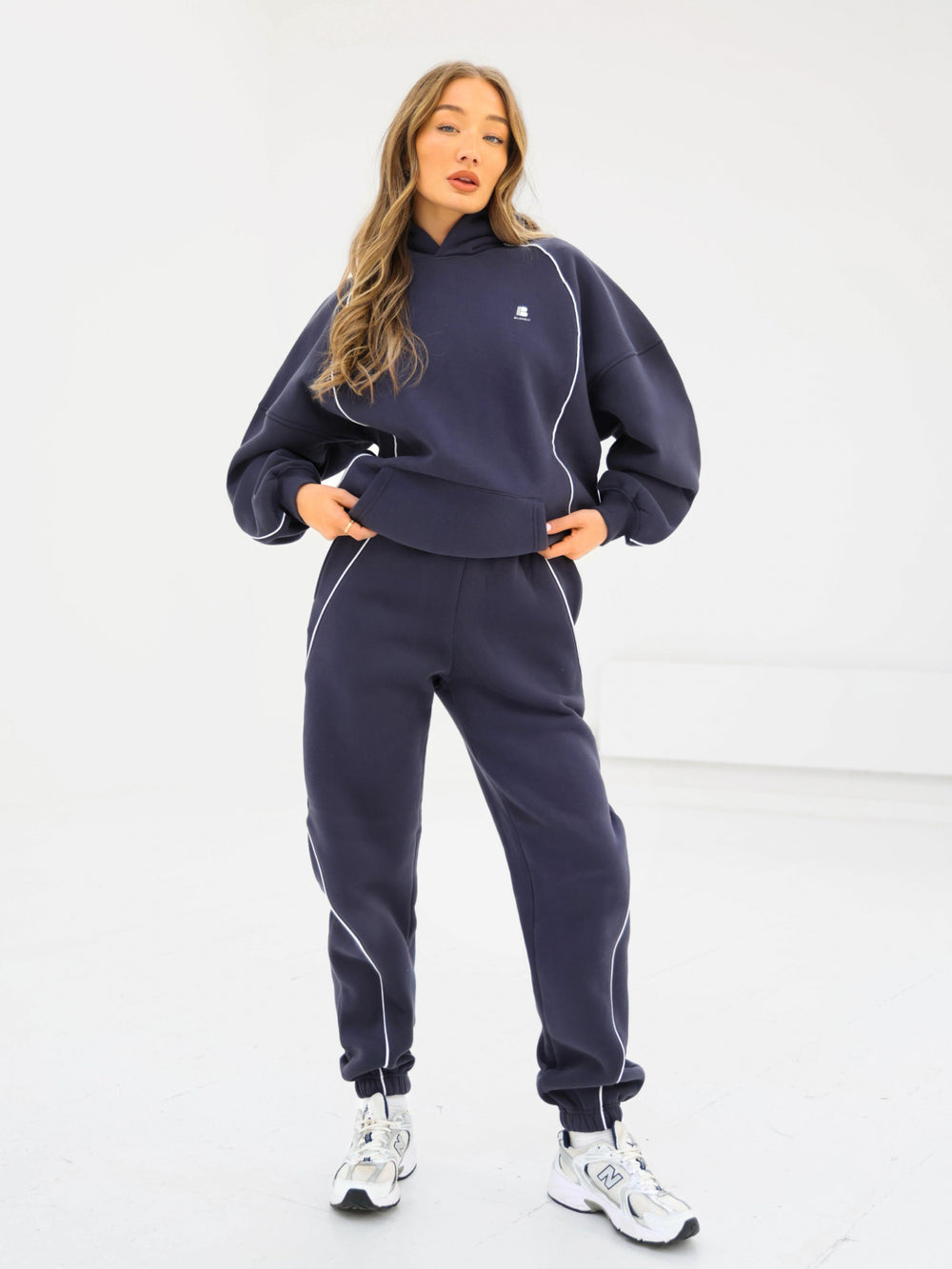Isabel Oversized Hoodie - Marl White & Hot Red