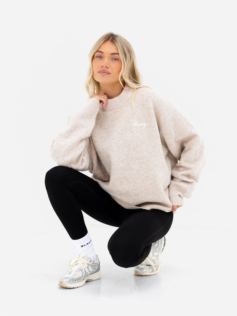 Oversized Knitted Sweater - Toasted Taupe