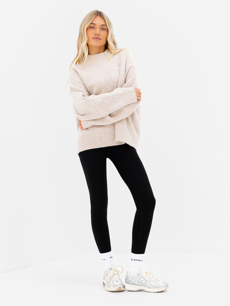 Oversized Knitted Sweater - Toasted Taupe