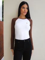 Bethan Bodysuit - White/Coffee