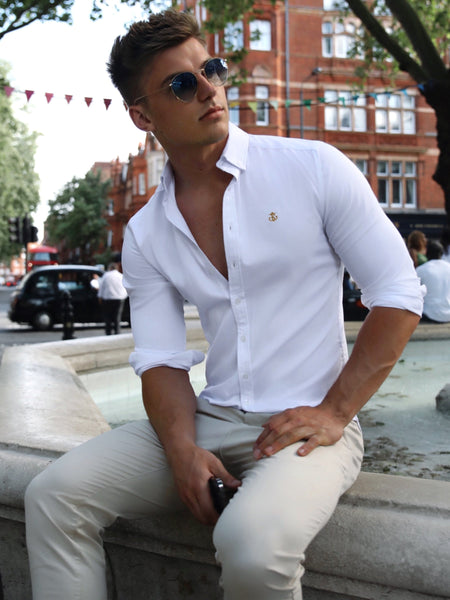 Monaco Fitted Stretch Shirt - White